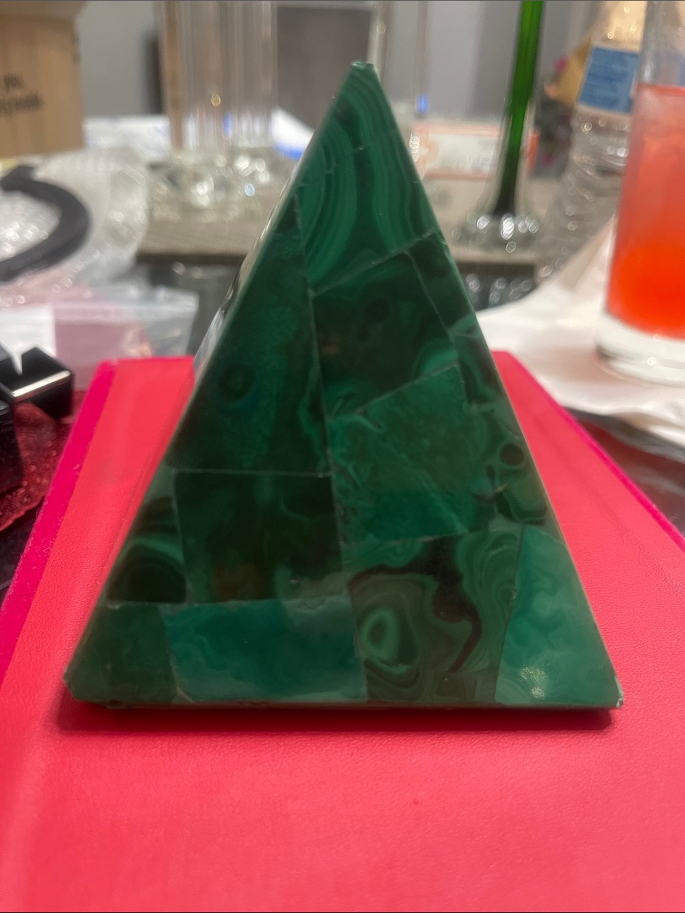 Natural Green Malachite 346grams Pyramid Stone - Energy Stone